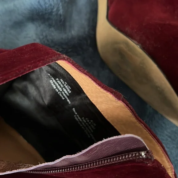 Halogen | Deep Red Velvet Booties - Picture 6 of 6